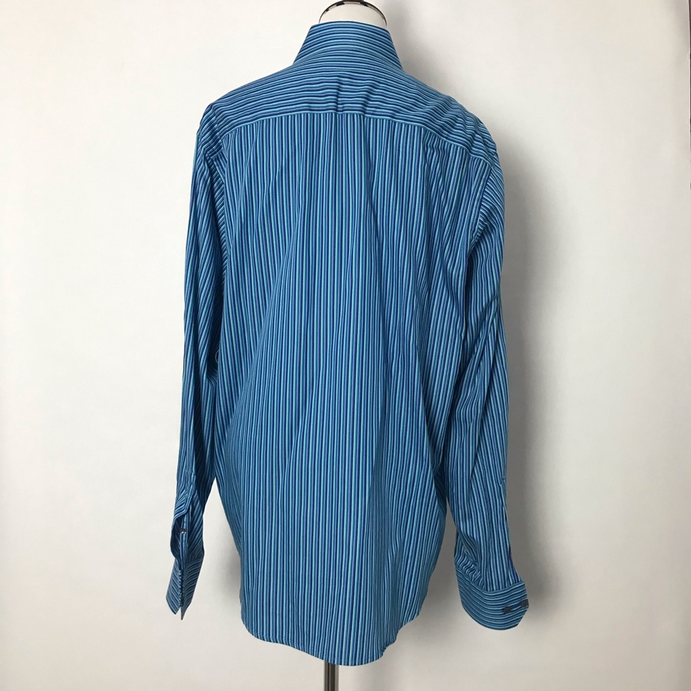 Bugatchi Blue Size Medium Button Down Long Sleeve… - image 3